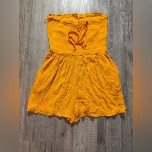 Wild Fable Orange Strapless Jumpsuit with Tie Detail